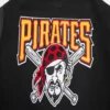 Pittsburgh pirates retro classic womens wool leather varsity jacket black 4
