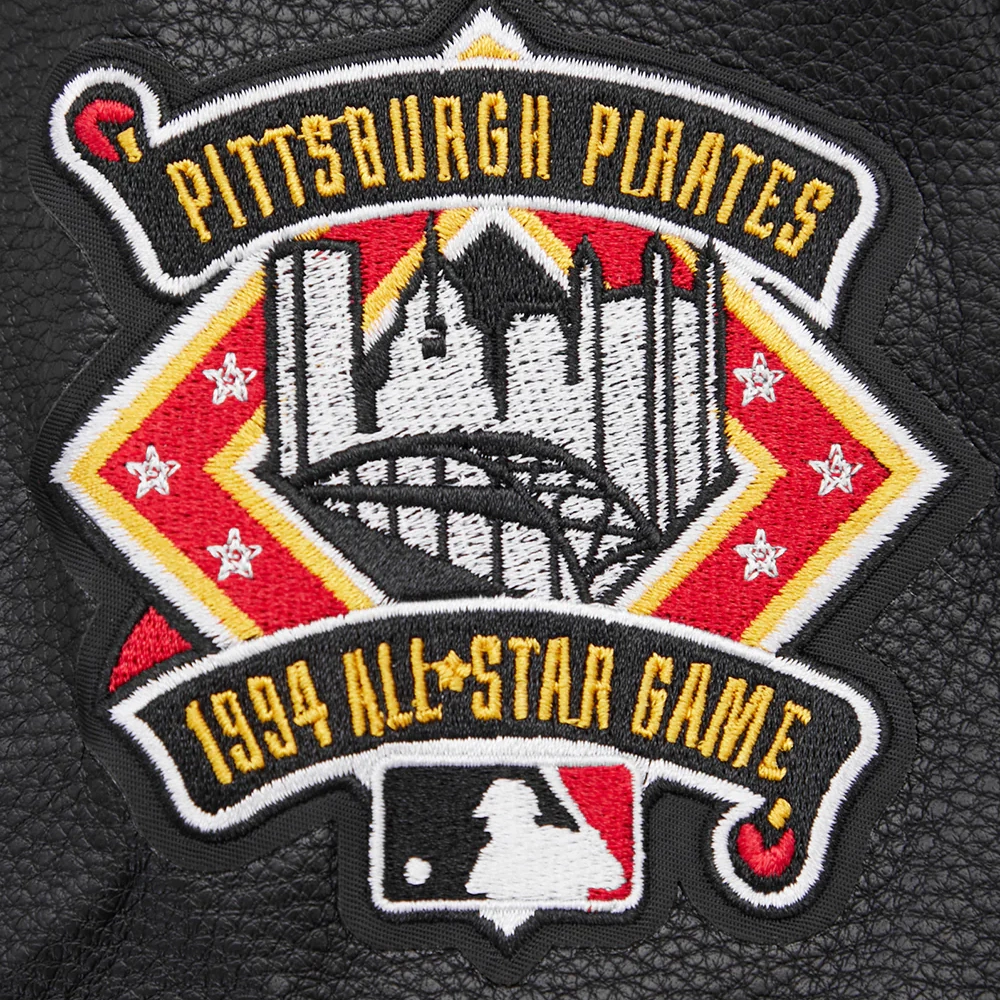 Pittsburgh pirates retro classic womens wool leather varsity jacket black