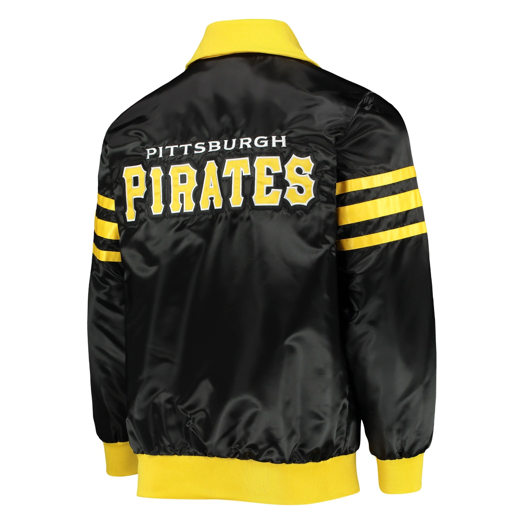 Pittsburgh pirates the captain ii satin varsity jacket black 2