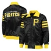 Pittsburgh pirates the captain ii satin varsity jacket black 4