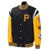 Pittsburgh pirates title holder full snap varsity jacket black yellow 1 1