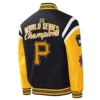 Pittsburgh pirates title holder full snap varsity jacket black yellow 2 1