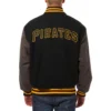 Pittsburgh pirates two tone handcrafted logo wool jacket black gray 2