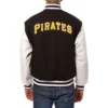 Pittsburgh pirates two tone wool and leather jacket black white 2