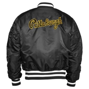 Pittsburgh pirates x new era ma 1 bomber varsity jacket black 1 1