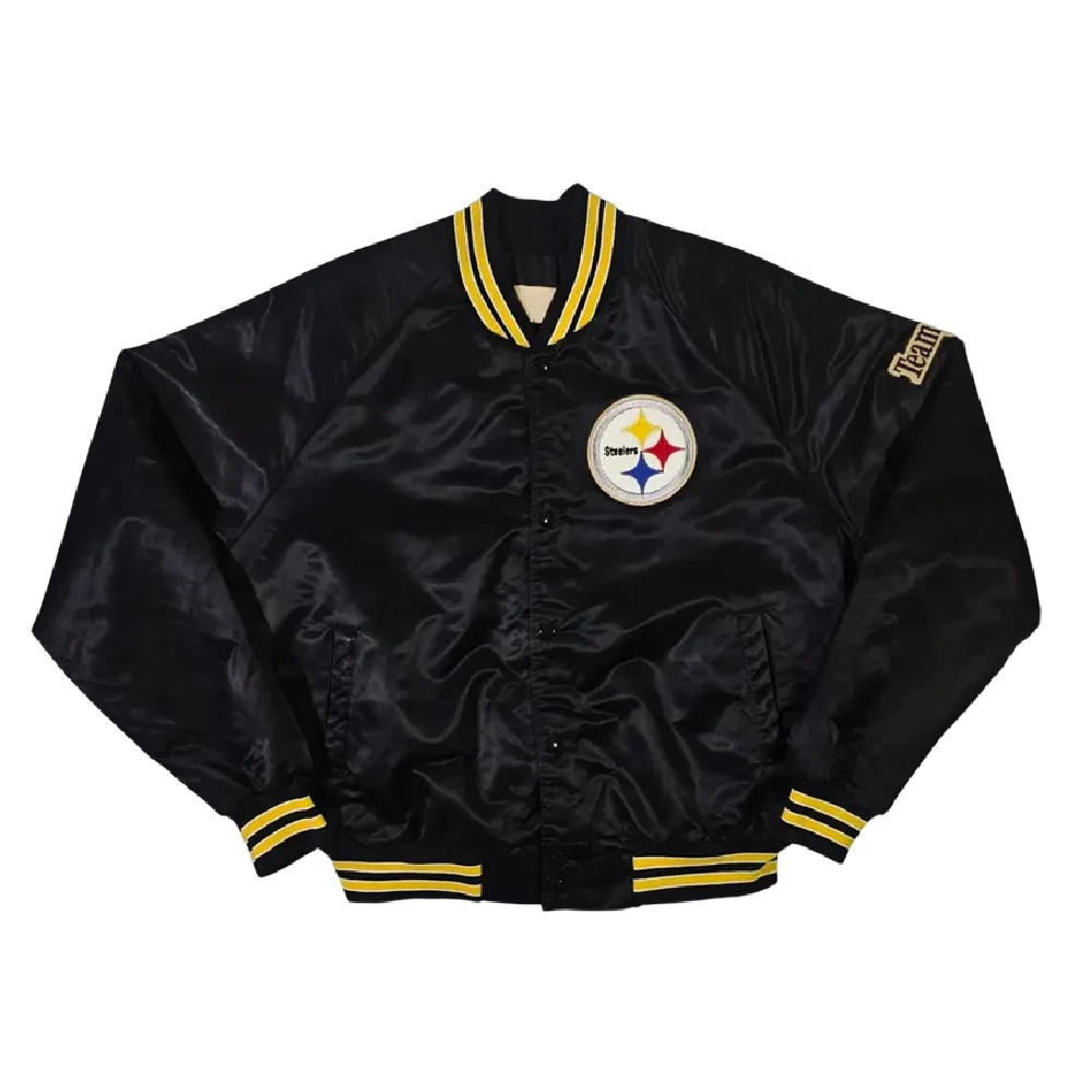 Pittsburgh steelers 80s bomber satin jacket