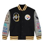 Pittsburgh Steelers OVO X NFL Black Wool Varsity Jacket