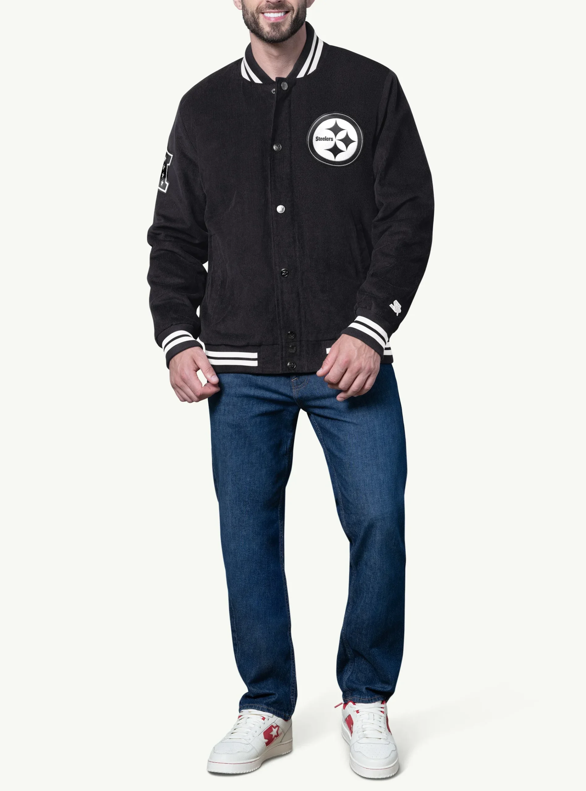Pittsburgh steelers blackout corduroy black jacket scaled 1