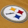 Pittsburgh steelers browncream dusted varsity team logo