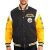 Pittsburgh steelers franchise black and yellow wool varsity jacket 1