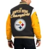Pittsburgh steelers franchise black and yellow wool varsity jacket 2