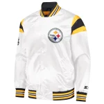 Pittsburgh Steelers Full-Snap White Satin Jacket