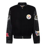 Pittsburgh Steelers Black Wool/Leather Jacket