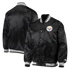 Pittsburgh steelers locker room satin varsity jacket black 4