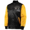 Pittsburgh steelers locker room throwback satin varsity jacket black yellow 2