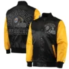 Pittsburgh steelers locker room throwback satin varsity jacket black yellow 3