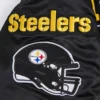 Pittsburgh steelers mashup full snap satin varsity jacket black 1