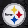 Pittsburgh steelers mashup full snap satin varsity jacket black 2