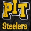 Pittsburgh steelers mashup full snap satin varsity jacket black 3