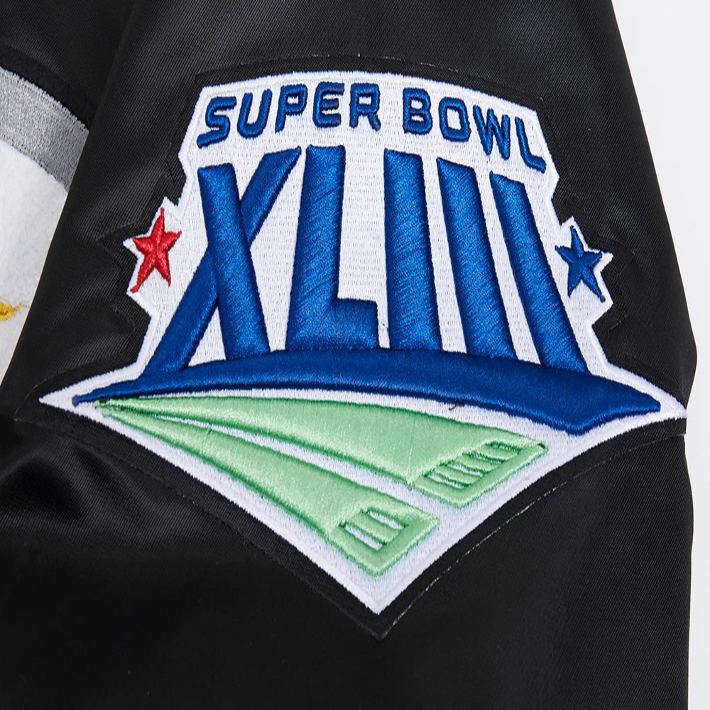 Pittsburgh steelers mashup full snap satin varsity jacket black