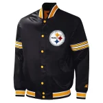 Pittsburgh Steelers Midfield Full-Snap Black Satin Jacket