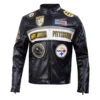 Pittsburgh steelers moto black jacket