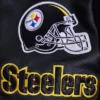 Pittsburgh steelers old english wool leather varsity jacket black 2 1