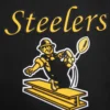 Pittsburgh steelers retro classic womens wool leather varsity jacket black 3