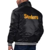 Pittsburgh steelers silver tab trucker satin varsity jacket black 1 1