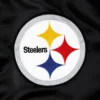 Pittsburgh steelers starter pick and roll full snap satin varsity jacket black 4