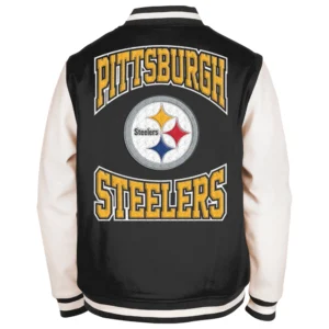 Pittsburgh steelers third down 20 full snap varsity jacket blackwhite 2 1