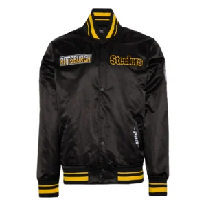 Pittsburgh steelers turn it up m satin varsity jacket
