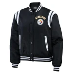 Pittsburgh Steelers Women's Full-Snap Black Varsity Jacket