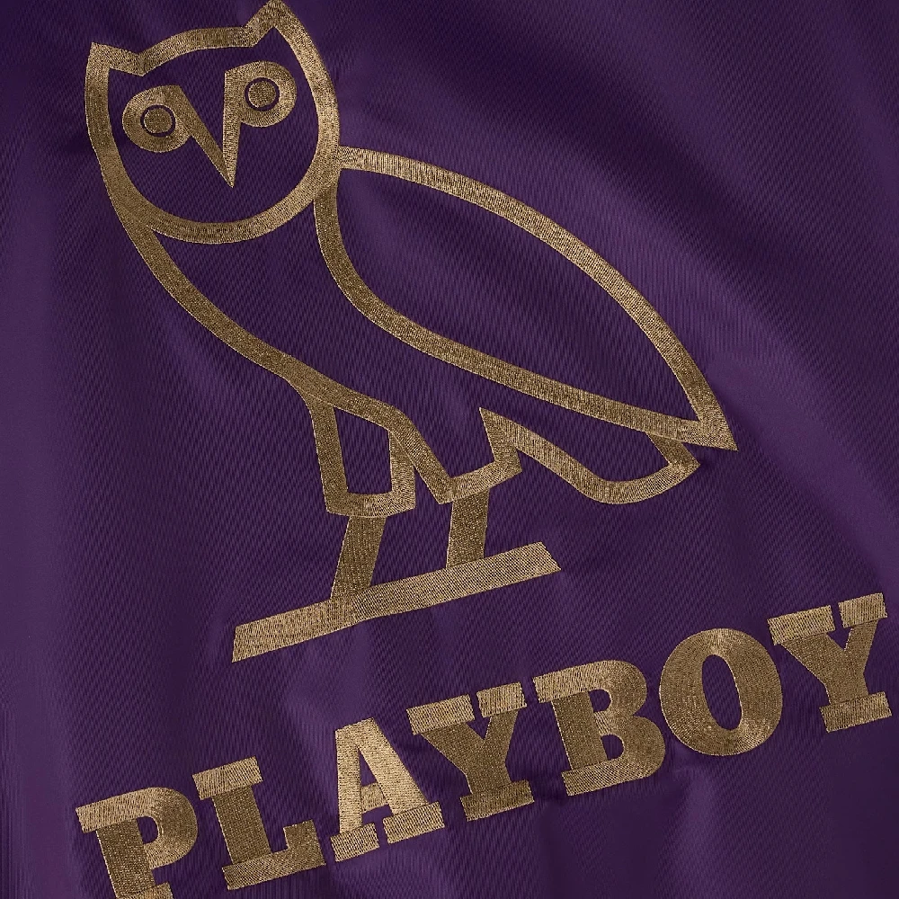 Playboy purple satin varsity ovo logo