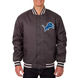 Poly twill detroit lions gray jacket