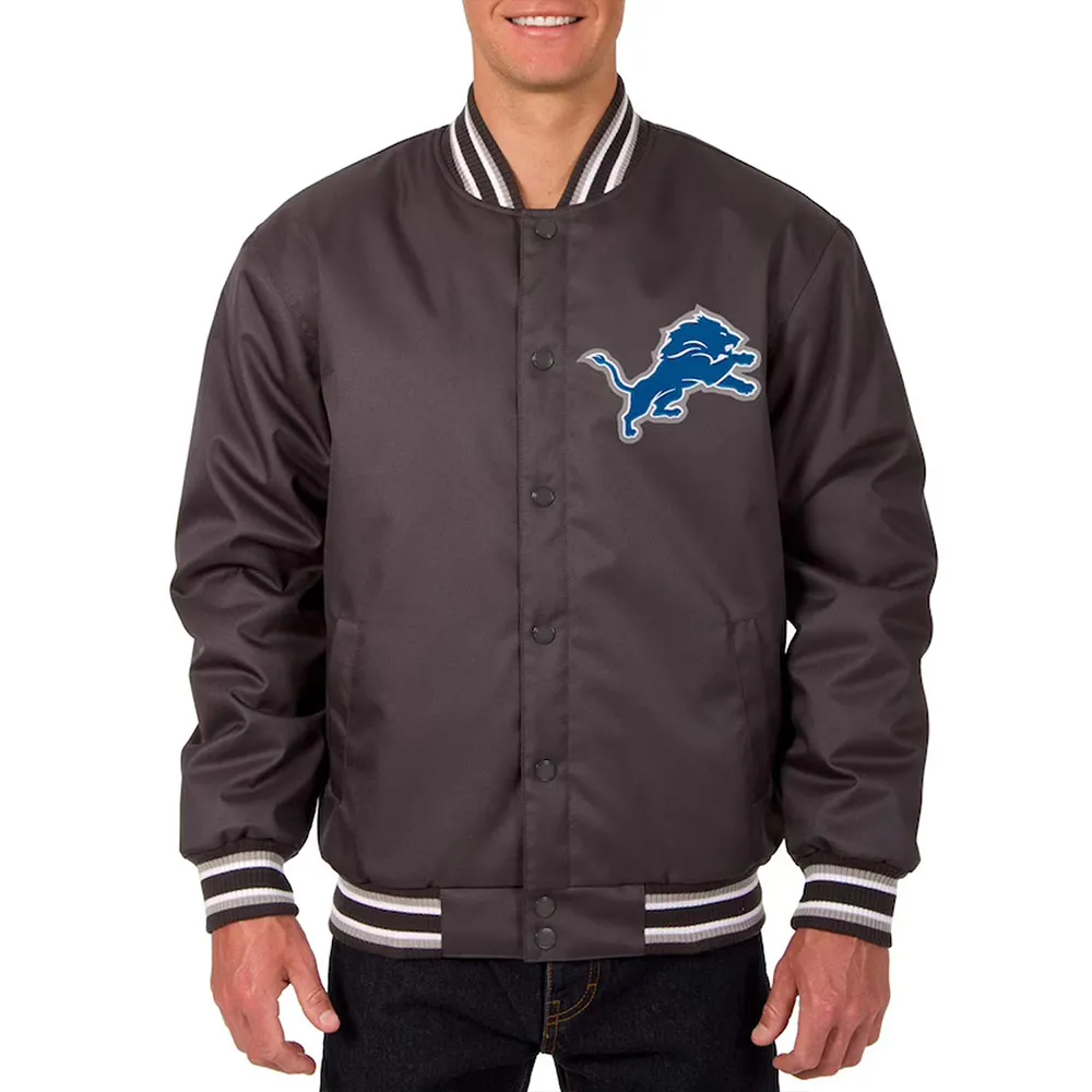 Poly twill detroit lions gray jacket