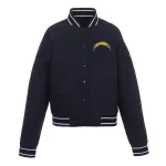 Los Angeles Chargers Full-Snap Navy Satin Jacket