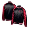 Portland trail blazers colorblock black red varsity jacket