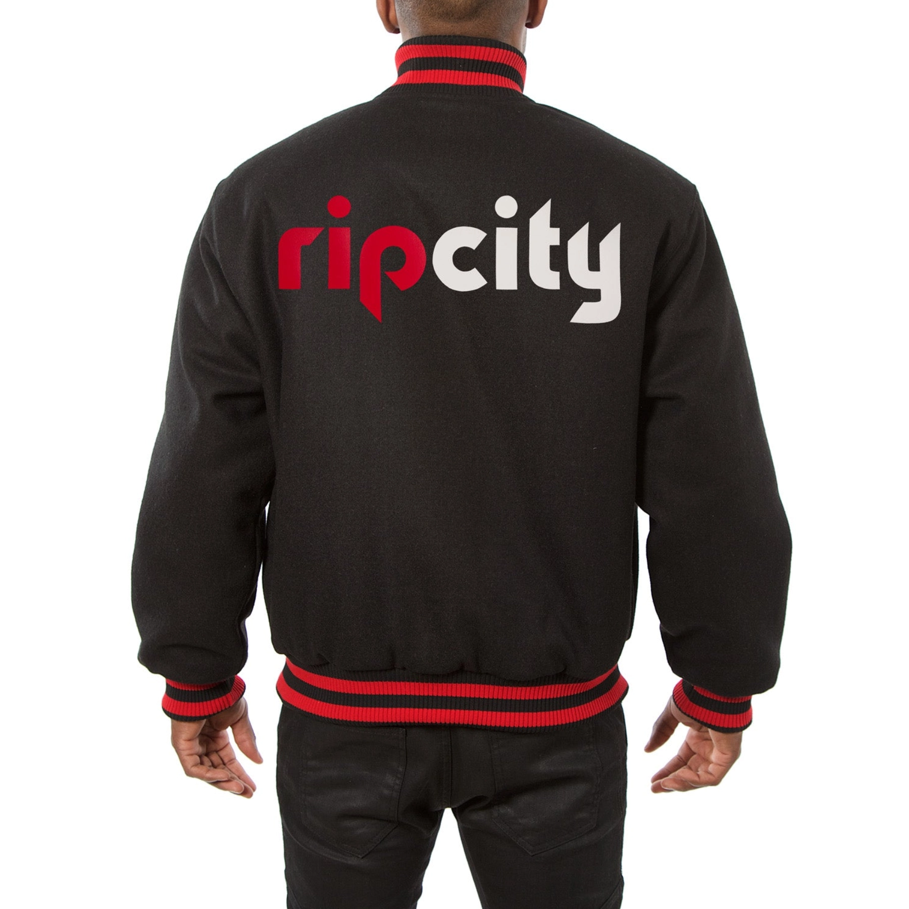 Portland trail blazers handmade wool varsity jacket black 1 1