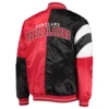 Portland trail blazers leader satin varsity jacket black red 1
