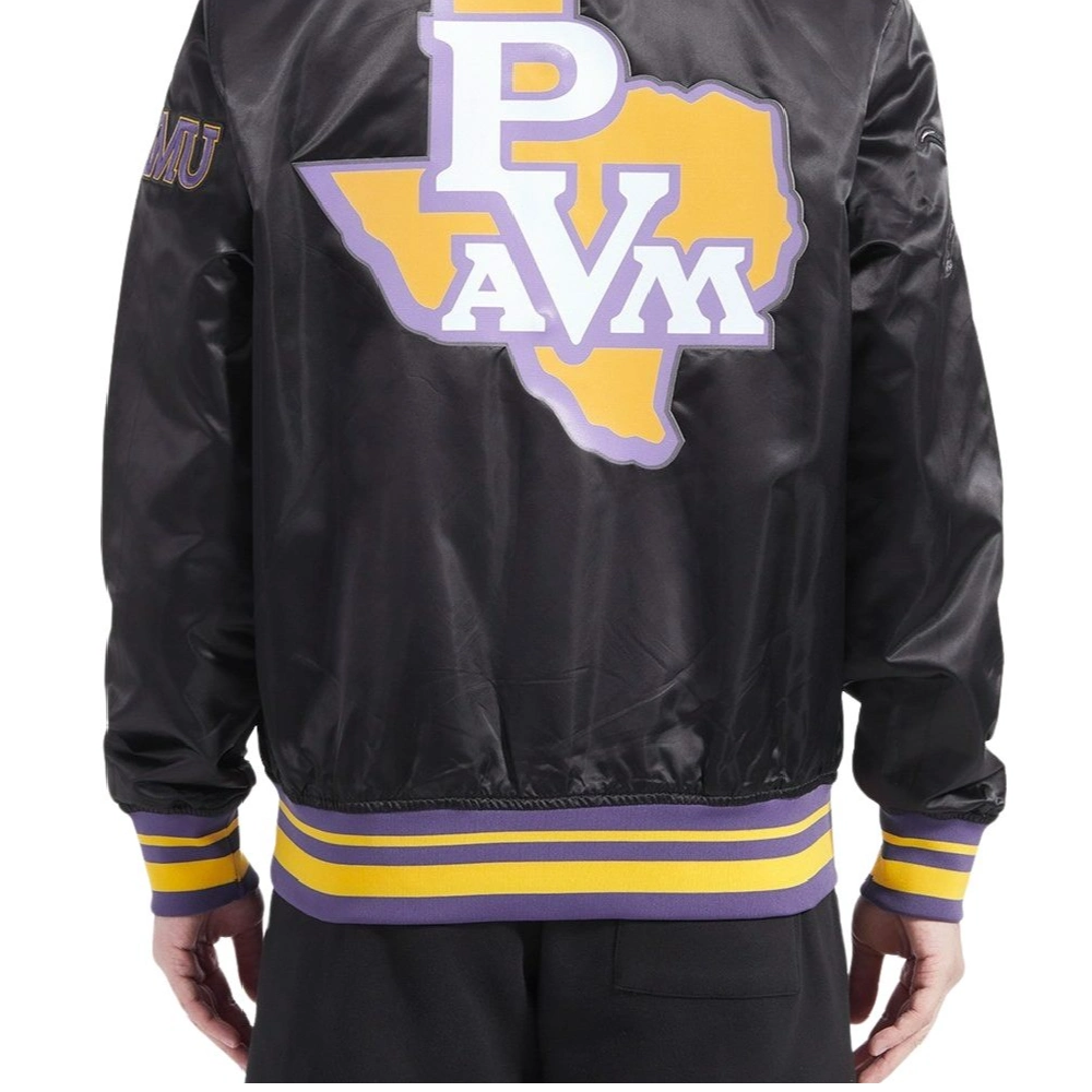 Prairie view am panthers classic black satin jacket