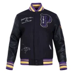 Prairie View A&M Panthers Classic Black Wool/Leather Jacket