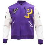 Prairie View A&M Panthers Classic Purple Wool/Leather Jacket