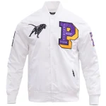 Prairie View A&M Panthers Classic White Satin Jacket