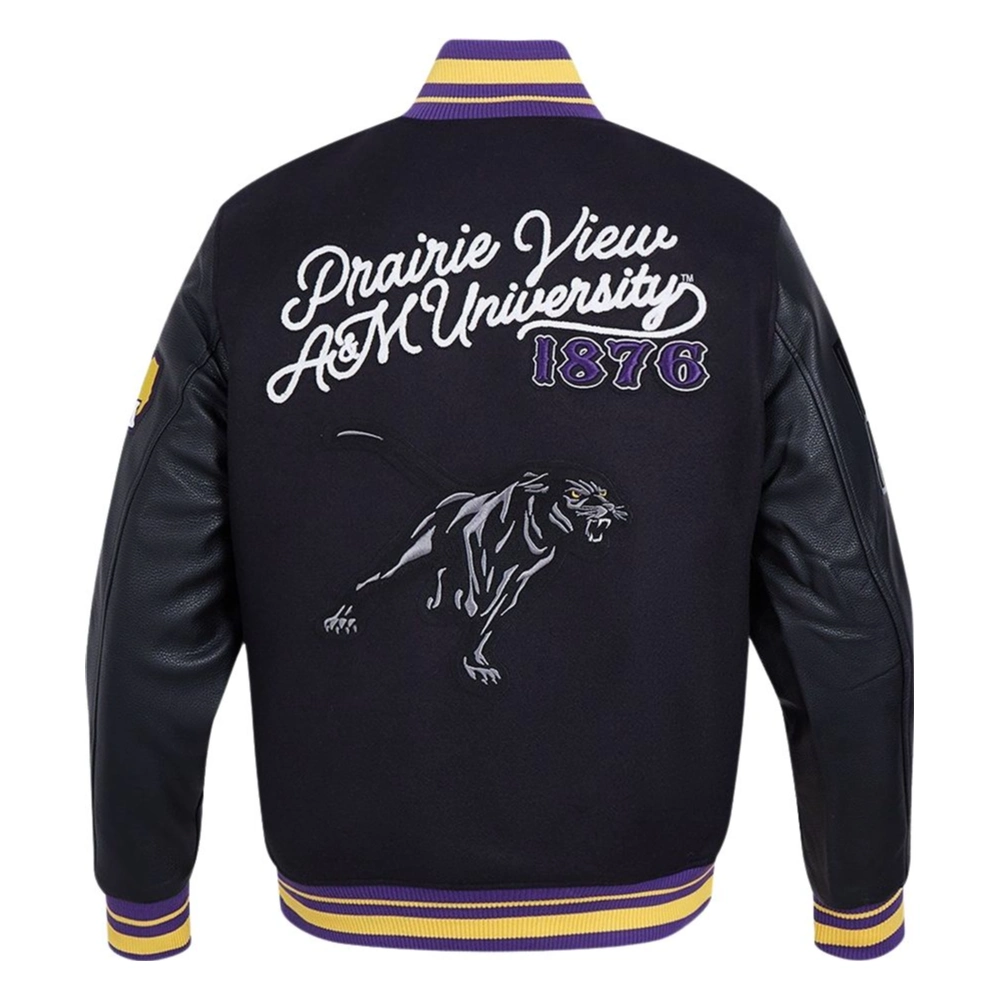 Prairie view am panthers classic wool leather jacket