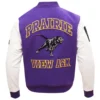 Prairie view am panthers classic wool leather purple jacket