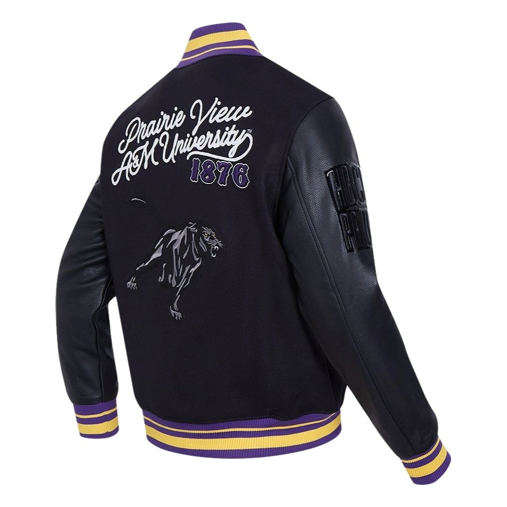 Prairie view am panthers classic wool leather varsity jacket 4
