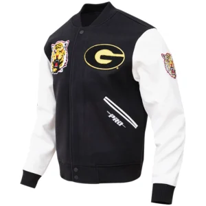 Pro standard black grambling state tigers classic wool leather varsity jacket