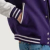Purple and white varsity letterman jacket 1