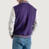 Purple and white varsity letterman jacket 3